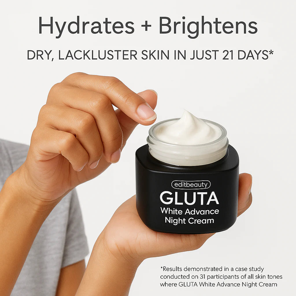 Edit Beauty | GlutaWhite Advance Night Cream – 30g | Hydrating & Whitening Night Cream with Hyaluronic Acid & Niacinamide