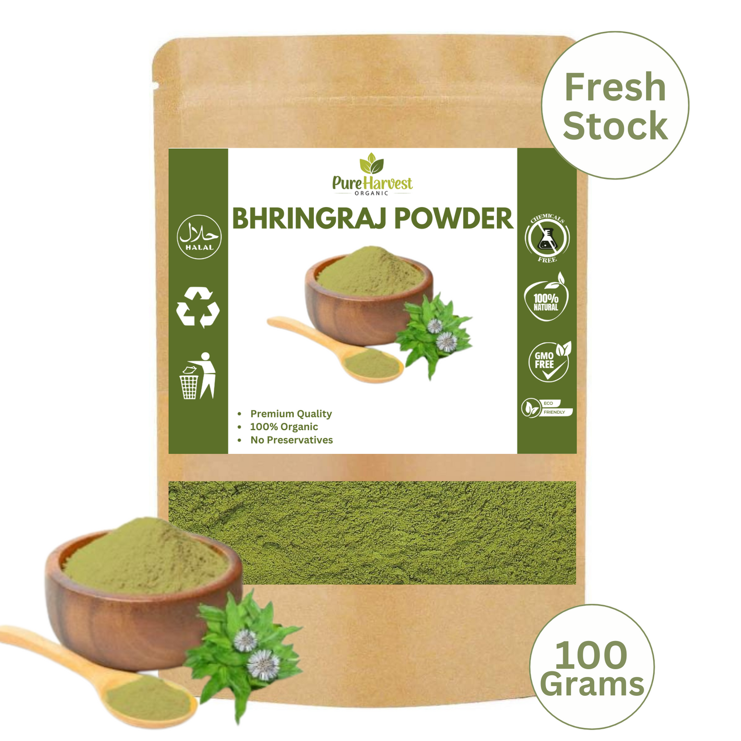 100g Bhringraj Powder | Pure & Natural | Hair Growth & Scalp Care | Herbal Treatment